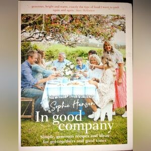 Sophie Hansen in good company cookbook for all year never used 1 sm. Tear binder
